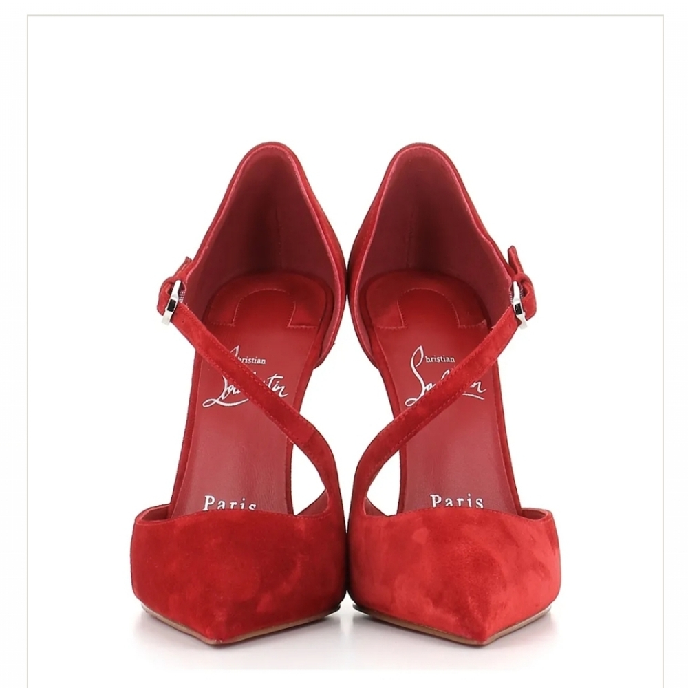 $1095 Christian Louboutin Miss Ziggyta 100 Suede Pump Women's EU 38.5 US 8.5 NWT - Picture 2 of 10